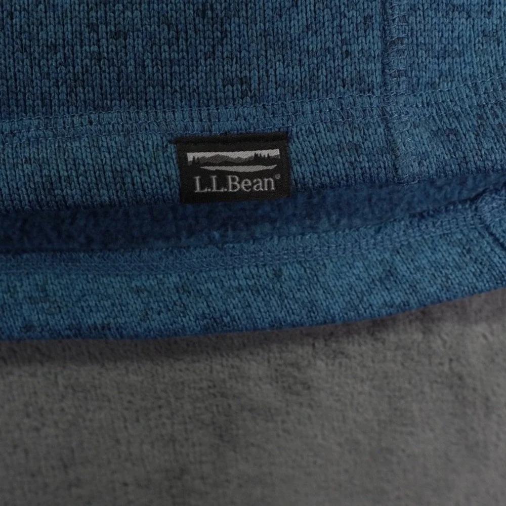 LL Bean Mens‎ Sweater Fleece Vest XXL Blue Dusk Slightly Fitted Full Zip Logo